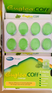 ยกกล่อง Mega we care Eugica Coff Lozenge ลูกอมสมุนไพรรวม5ชนิด (1กล่อง/15แผง) ชุ่มคอ เย็นสดชื่น ลดกลิ่นปาก