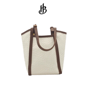 Hesbrow Immer - Tote Bag Wanita Cantik Elegan Motif Anyaman Dapat Pouch - Include Kotak Dustbag & Paperbag