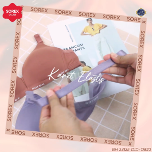 Sorex Bra T-shirt Tanpa Kawat Cup A-B Busa Tipis Kait 3 BH Harian 34135 Cup Kecil