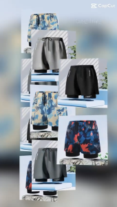 🔥🇲🇾 KOOWOO 🇲🇾🔥2 Layers Men Swim Short Soft Elastic Polyester Quick Dry Swimming Pakaian Renang Light