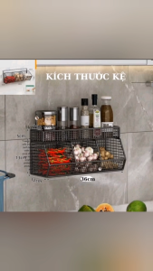 Kệ Đựng Đồ Gia Vị Hành Tỏi kệ 2 tầng 3 Ngăn Treo Tường Đa Năngphụ kiện nhà bếp.