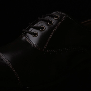 Sepatu Kulit Pria Hitam Onar Street Tali Coklat Kode KS-04