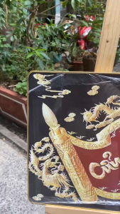 Tranh Cửu Huyền Thất Tổ Treo Phòng Thờ Chất Liệu Gỗ Tráng Gương có Bọc Viền