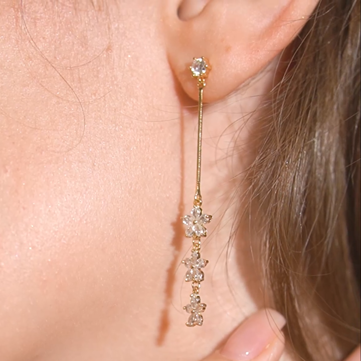 Mikana Petal Charm 14k Gold Plated Jukia Dangling Earrings