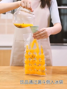 10 Túi Đựng Đá Viên Dùng Một Lần Túi Nhựa Tự Niêm Phong Túi Nilon Làm Kem/ Đá Viên/ Sữa Chua Tiện Lợi Thông Minh-NIEVE