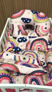 8in1 Bundle Complete Set Reversible Jumbo Crib Nest Bed with Nursing Pillow for Newborn Baby Fit Up To 3 Years Old - 100% Canadian Cotton - WITH FREE GIFT