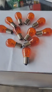 Hộp 05 bóng đèn xin nhan xe ô tô loại 12V 24V 1 râu 21W màu cam