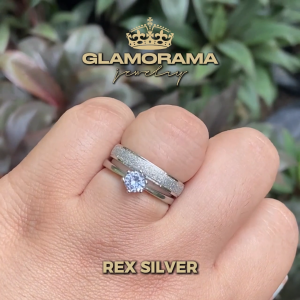 Wedding Ring Set 3-in-1 Gold-Plated 18K Gold Filled Finish for Proposal & Wedding | Glamorama Jewelry | "Rex"