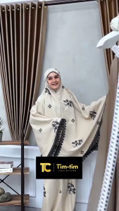 Timtim Mukena Dewasa Katun Bordir Timbul Bunga Kartika