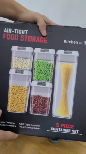 5-IN-1 Airtight Food Storage Container Set BPA-Free for Food Liquid Dried Fruit Storage Container Bekas Simpanan Makanan Kedap Udara 新款食品密封罐套装含彩礼盒