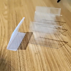 20pcs Acrylic Clear Sign Display Holder L-shaped Desktop Price Tag Display Stand Business Card Holders