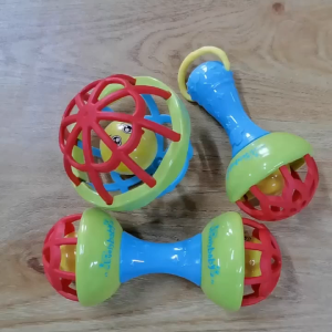 BPA Free Infant Rattle Bite Teether Baby Teether Toys Colorful Rattles Hand Jingle Bells Toys