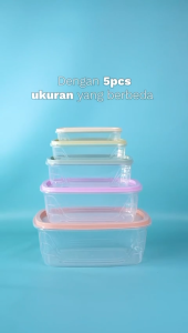 [Clearance Sale] Pero Food Storage Container Set of 5 / Tempat Penyimpanan Makanan Microwave Safe Isi 5pcs