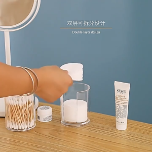 𝗛𝗢𝗩𝗘𝗟𝗦𝗛𝗢𝗣 Kotak Kapas Akrilik Tempat Cotton Bud Transparan Wadah Aksesoris Storage Jewelry Box Organizer