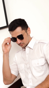 BOSS Kemeja Polos Pria Pilot Pangkat Lengan Pendek Regular Fit 3199 Putih