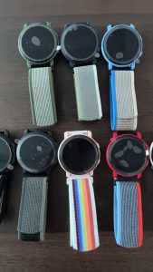 EFJ203 Jam Tangan Kanvas Jam Tangan LED Jam bulat Digital Watch Strap Kanvas