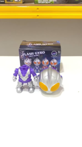 [KST] Mainan Robot Ultramen gyro Berputar Interaktif Lampu Berwarna Musik Anak Laki Laki
