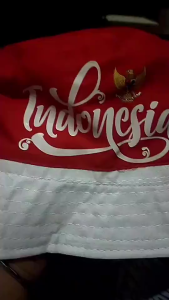 Topi Bucket Dewasa Pria Wanita Sablon Hut RI Merah Putih