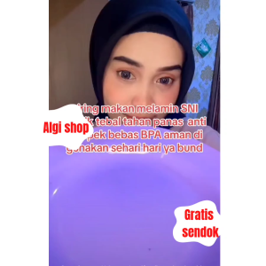 12Pcs Piring makan melamin besar23 cm bulat cekung anti kelopek