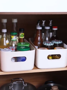 Nipiin Kitchen Storage Basket Desktop Sundries Organizer Sorting Box Fridge Space Saver Organizer Food Container