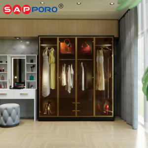 SAPPORO MARSALA - Lemari Pakaian | Lemari Pakaian Pintu Kaca | Steel Wadrobe