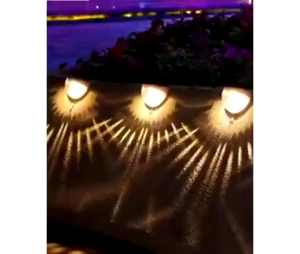 Đèn năng lượng mặt trời bán nguyệt gắn trụ cổng bồn cây tường rào đèn led trang trí ngoài trời kháng nước