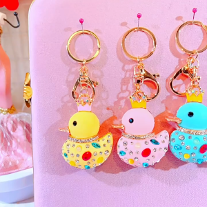[SPRINTT] GK036 Gantungan Kunci Diamond Bebek Kecil Cantik Tali Mobil HP Tas Good Luck Keychain Pria Wanita