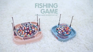GOOGOO BIRD Magnetic Fishing Game Board Play Set Electronic Musical Rotating Fishing Board Game Kids Toy Children Mainan Kanak-kanak
