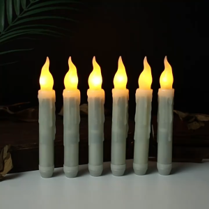 เทียนอิเล็กทรอนิกส์ยาวทําเหมือนจริง เทียนพลาสติกสีขาว สําหรับถวายพระพุทธ รูป ประดับห้องพระ ตกแต่งบ้านห้องนั่งเล่น ประดับทางเดินขอแต่งงานและงานแต่งงาน