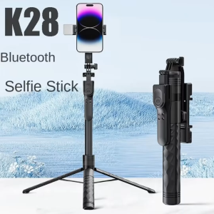 K28 Mirrorless Tripod Bluetooth Remote with Video Light Selfie Stick 1.75 Meters Smartphones Balance Steady Shooting Live