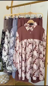 Setelan tunik wanita crinkle terbaru // One Set Ell Long tunik Wanita kekinian