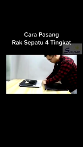 Rak Sepatu Susun Lemari Sepatu Rak Sepatu Portable 4 Tingkat Tertutup Anti Debu Ukuran 44 x 31 x 65 cm Rak Sepatu Portable 2 Kolom 4 Kotak Sendal Lemari Sepatu Minimalis 4 susun shenar