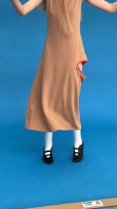 O Two-Tone Midi Dress Camel&Orange 🤎 ชุดเดรส ทรงสวย โชว์ต้นขา น่ารักๆ ชุดงานแต่ง เพื่อนเจ้าสาว แย่งซีน แพงๆ