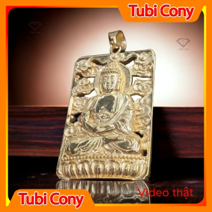 Mặt dây chuyền inox mạ vang Thich Ca Mâu Ni (5cm) M126-136-DX1 Tubi Cony - Phù hộ độ trì - Bình An