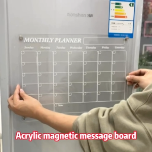 Fridge Magnetic Acrylic Writing Board Transparent Monthly Calendar Memo Board