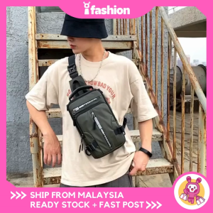iFASHION 1391 READY STOCK Men Nylon Stylish Shoulder Chest Waist Crossbody Sling Backpack Bag Lelaki Beg Galas Belakang 1391