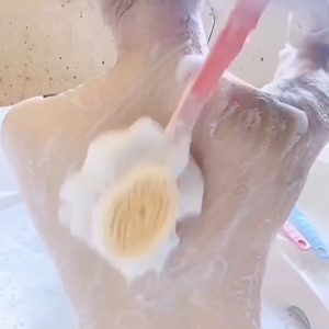 Cây Bông Tắm Chà Lưng/ Bàn Chải Chà Lưng Kèm Bông Tắm Cây Cọ Tắm 2 Đầu Cọ Chà Lưng Vệ Sinh Cơ Thể Mềm Mại-NIEVE