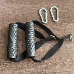อุปกรณ์เคเบิ้ล Nylon Cable Hard Grip Stirrup Handle (1 คู่) ด้ามจับยางกันลื่น Exercise Machine Attachments