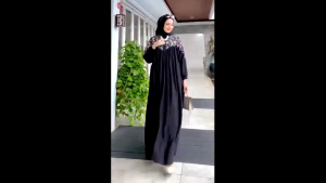 Gamis Wanita Terbaru 2024 Aurora Dress Bahan Crinkle Airflow Mix Bordir Dres Kondangan Wanita Kekinian