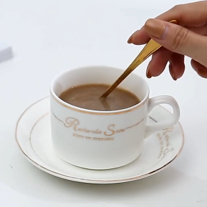 Sendok Teh Emas Motif Love Elegant Warna Gold Silver/ Sendok Teh Kopi Kecil Stainless Steel