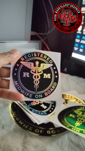 REGISTERED MIDWIFE ON BOARD CAR STICKER AND DECAL for car window motorcycle visor waterproof