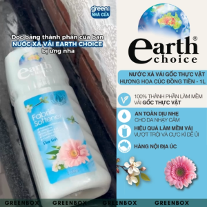 Nước xả cao cấp gốc thực vật Earth Choice làm mềm vải an toàn cho da hương hoa cúc đồng tiền (1L/Chai)