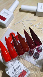 เซต6สี สีแดง Red ด้วยโทนแดงยอดฮิต ลดลึกเล็บเจล (แบบแยกขวด) - สีเจล Kalara