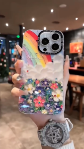 Ốp Lưng Họa Tiết Hoa Halogram Cầu Vồng Lấp Lánh Cho IPhone 11/12/13/14/15/16/17/18 PLus Pro Promax