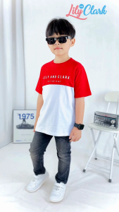 Lily And Clark Kaos Anak Laki-Laki Warna Merah Combine KLC92