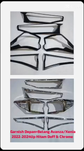 Garnish List Lampu Depan & Belakang Stop Lamp Avanza Xenia 2022-2024Up Hitam Doff & Chrome