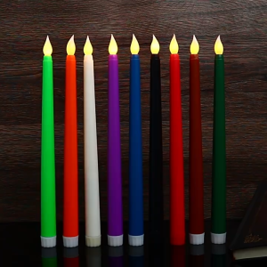 เทียนอิเล็กทรอนิกส์ เทียนพลาสติกสูงไฟใหญ่ เทียนตกแต่งโต๊ะอาหาร ตกแต่งโต๊ะโรงแรมให้โรแมนติก เทียนตกแต่งร้านบาร์ มีหลายสีให้เลือก นำเข้าจากจีน