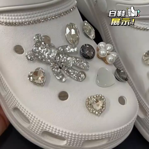 Summer Shoe Charm Diamond Decoration Button DIY for Clog Shoe Accessories Buckle for Women and Girl