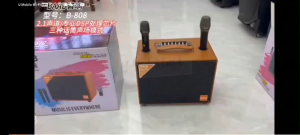 BB-808 SINGLE 8-INCH HIGH-POWER PORTABLE WOODEN SPEAKER WITH BUILT-IN BATTERY