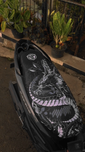 Sarung Cover Jok Full Printing Premium Pelindung Cover Bungkus Jok Motor Anti Air Anti Cakar Kucing Terlaris Motif Logo Racing Naga